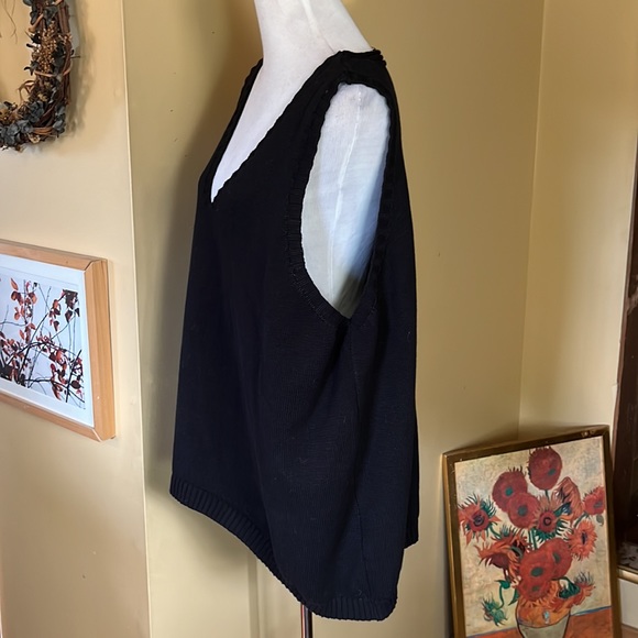 YES/NO Size MEDIUM Oversized VNeck Cotton Vest 1-Pocket LagenLook Slouch $98 NEW - Picture 6 of 10